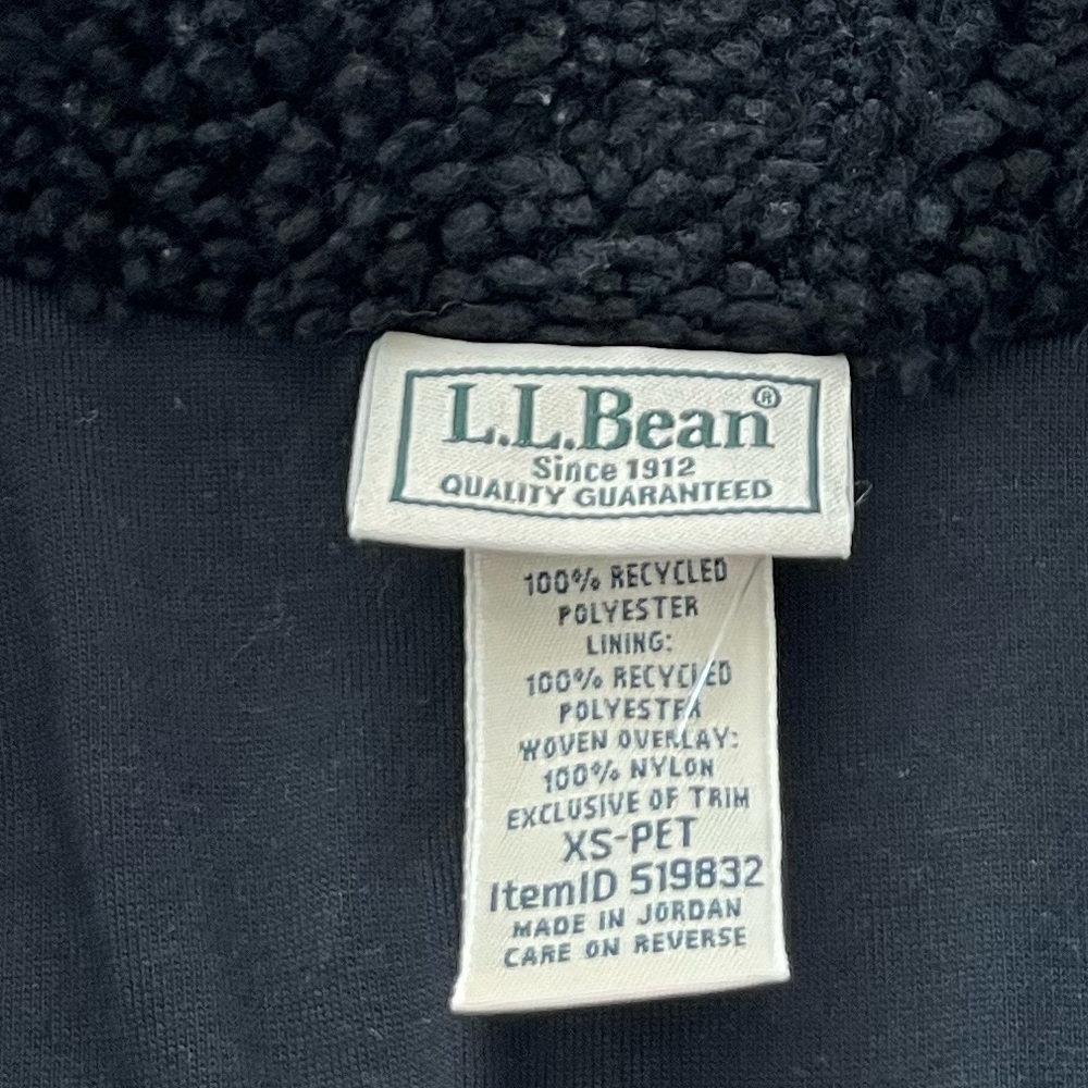 L.L. Bean Black Hi-Pile Fleece Pullover Jacket - Picture 3 of 4